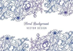 bordas florais decorativas gradiente azul roxo vetor