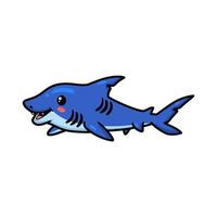 desenho de tubarão bonitinho nadando vetor