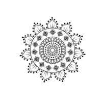 padrão de mandala de flores circulares para henna, mehndi, tatuagem, decoração. ornamento decorativo em estilo étnico oriental. livro para colorir page.outline doodle mão desenhar ilustração vetorial. vetor