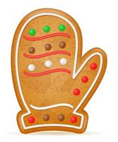 biscoitos de gengibre de natal para ilustração vetorial de celebração de feriado de ano novo isolado no fundo branco vetor