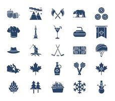 conjunto de ícones de país e cultura do canadá vetor