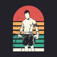 design de camiseta boxer vintage vetor