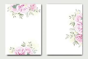 modelo de cartão de convite de casamento de lindas rosas florais vetor