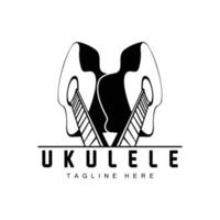 design de logotipo de música ukulele minimalista, vetor de guitarra ukulele. design de logotipo de ukelele