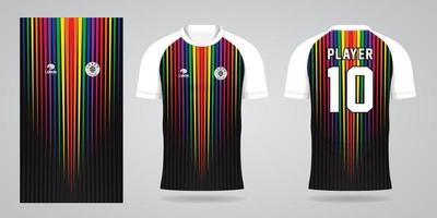 modelo de design de esporte de camisa de futebol colorida vetor