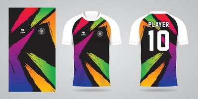 modelo de design de esporte de camisa de futebol colorida vetor