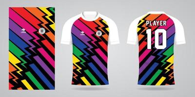 modelo de design de esporte de camisa de futebol colorida vetor