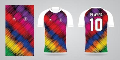 modelo de design de esporte de camisa de futebol colorida vetor