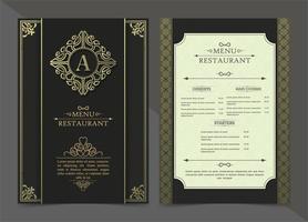design de menu de restaurante luxuoso