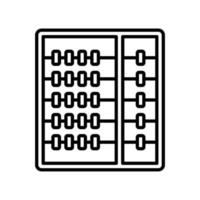ícone de ábaco para cálculo tradicional chinês no estilo de contorno preto vetor