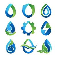 conjunto de conceito de logotipo de água vetor