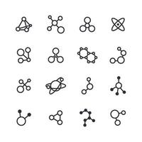 ícones delineados de moléculas vetor