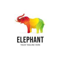 design de logotipo de elefante colorido. animal de logotipo de estilo gradiente vetor