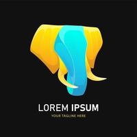 design de logotipo de elefante colorido. modelo de logotipo de estilo gradiente vetor