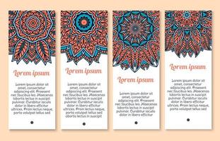 conjunto de banners vetoriais de padrão paisley ou mandala vetor