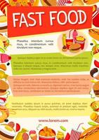 cartaz de fast food vetorial para restaurante de fastfood vetor