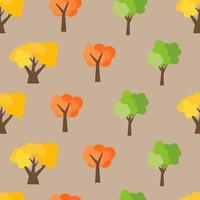 padrão sem emenda de árvores de outono. fundo de floresta de outono. ilustração vetorial vetor