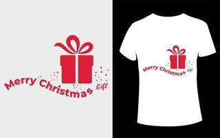 design de camiseta de presente de feliz natal com vetor de natal