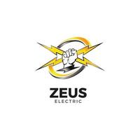 símbolo de ícone do logotipo do consultor de serviço elétrico zeus vetor