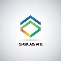 logotipo de negócios da empresa de forma quadrada colorida abstrata vetor