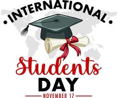design de banner do dia internacional do estudante vetor