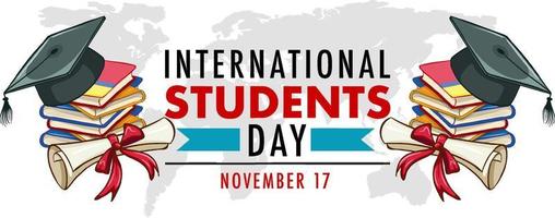 design de banner do dia internacional do estudante vetor