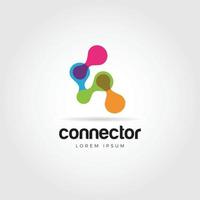 ícone de símbolo de logotipo de conexão de cadeia colorida abstrata vetor