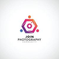 ícone de símbolo de logotipo de comunidade de fotografia colorida vetor