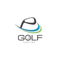 modelo de design de logotipo de golfe swoosh simples vetor