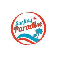 surf paraíso logotipo sinal símbolo ícone vetor