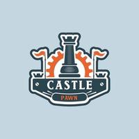 peão do castelo logotipo sinal símbolo ícone vetor