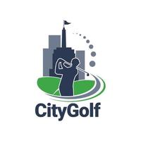 ícone de símbolo de sinal de logotipo de golfe da cidade vetor