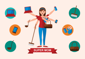 Super Mom Ilustração do vetor