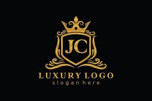modelo de logotipo de luxo real de carta jc inicial em arte vetorial para restaurante, realeza, boutique, café, hotel, heráldica, joias, moda e outras ilustrações vetoriais. vetor