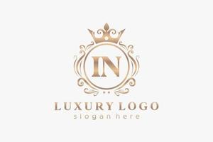 inicial no modelo de logotipo de luxo real carta em arte vetorial para restaurante, realeza, boutique, café, hotel, heráldica, joias, moda e outras ilustrações vetoriais. vetor