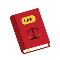 vetor de ícone de livro de direito para ilustração de elemento de lei, julgamento e justiça