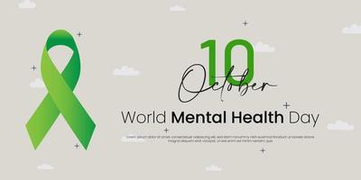 banner de ilustração de fundo do dia mundial da saúde mental vetor