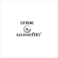 logotipo extremo de 1k quilômetros vetor
