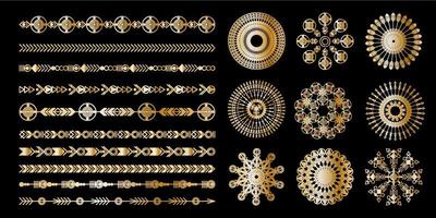 padrão geométrico de ouro tribal vetor