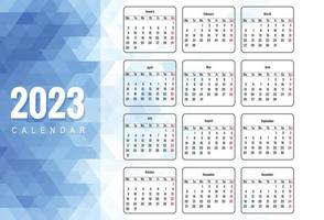 fundo de calendário de ano novo lindo estilo geométrico 2023 vetor