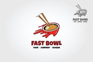 ilustração de logotipo de vetor de tigela rápida. um design de logotipo profissional, limpo e criativo para logotipo de comida asiática ou muitos tipos de negócios.