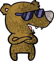 personagem de urso vetorial em estilo cartoon vetor