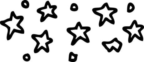 estrelas de desenhos animados de desenho de linha vetor