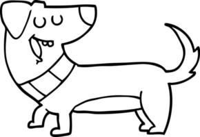 desenho de linha cão de desenho animado vetor