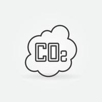 ícone de conceito de co2 de vetor de contorno de dióxido de carbono