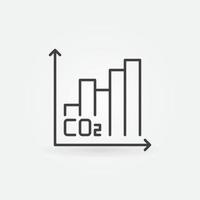 gráfico de dióxido de carbono co2 com ícone de conceito de gráfico de barras vetor