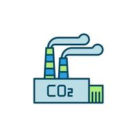 ícone colorido do vetor de dióxido de carbono da poluição do ar co2