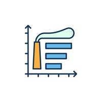ícone moderno de gráfico de barras de tubo de fábrica de co2 vetor