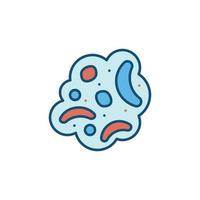 ícone colorido do conceito de micróbios vetor de poluição de bactérias