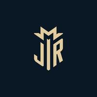 jr inicial para logotipo de escritório de advocacia, logotipo de advogado, ideias de design de logotipo de advogado vetor